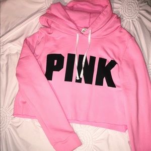 VS PINK cropped top pullover hoodie
